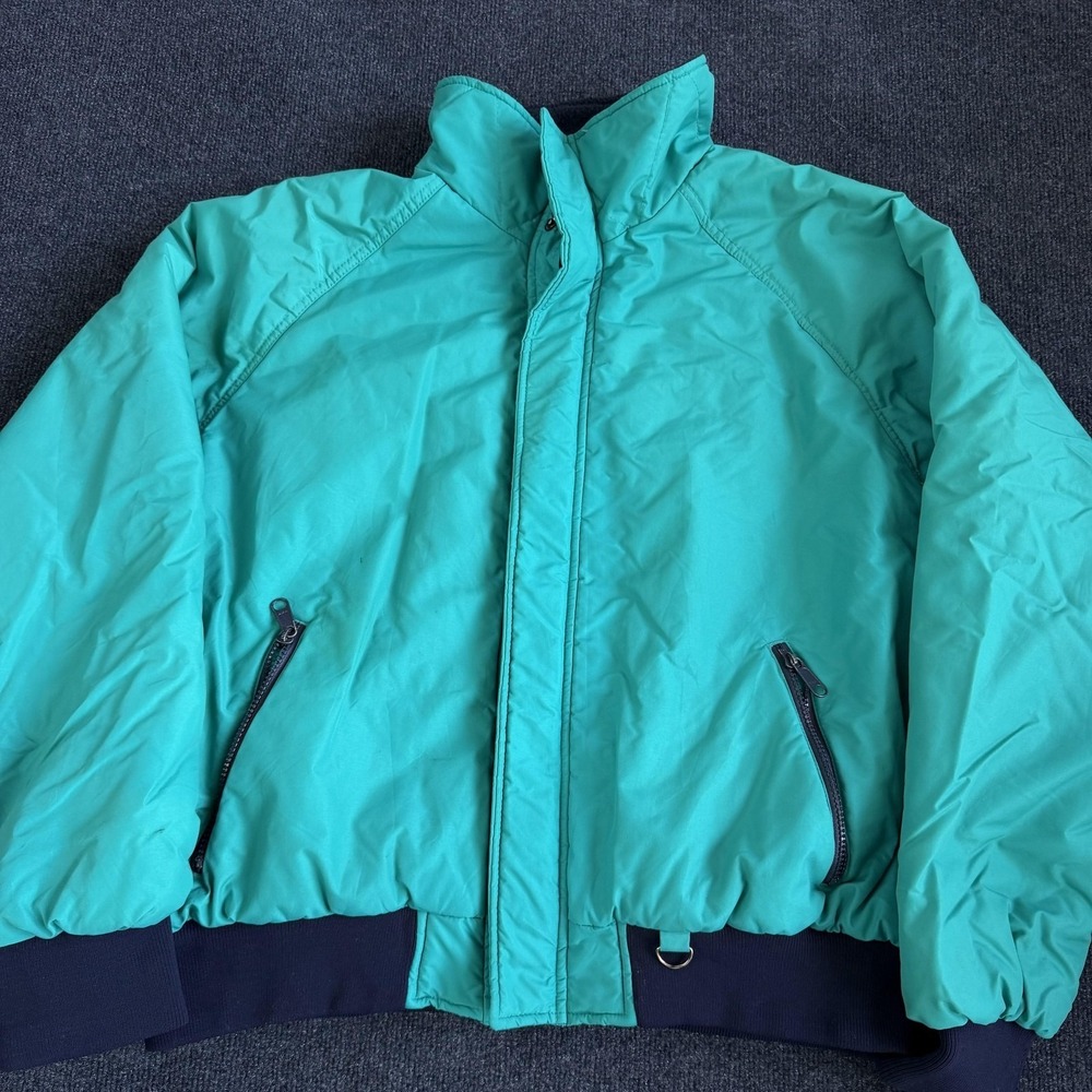 Vintage Catamount Trail Jacket Mens XL Green Nylon Fleece Lined Ski Bomber Warm